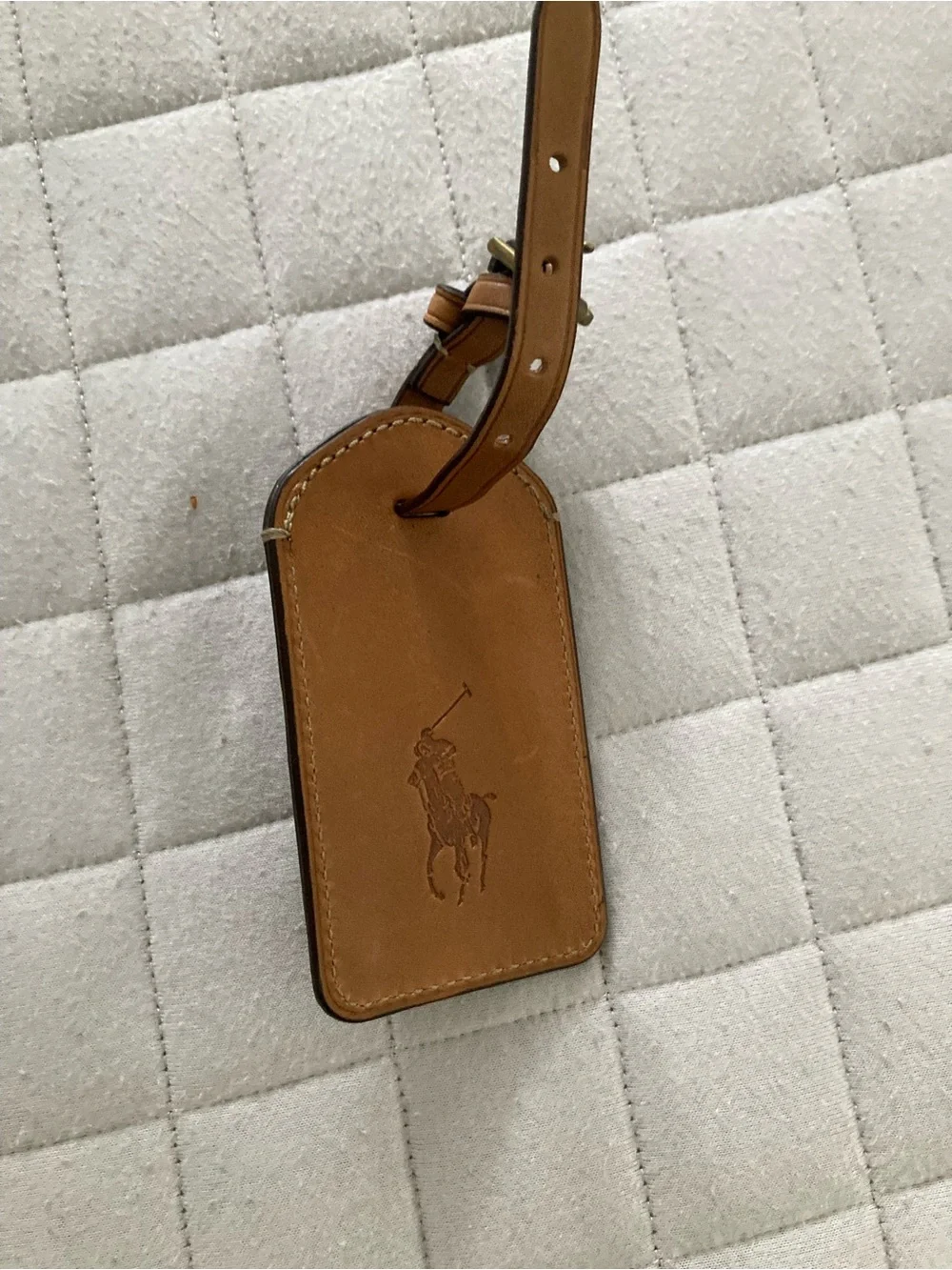Polo by Ralph Lauren Cognac Brown Leather Luggage Tag